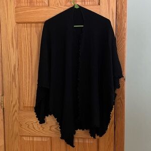 Alpaca Wool Shawl Shawl with Ruffled Edges